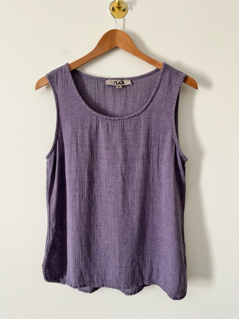 Flax Dusty Lilac Linen Cotton Flowy Natural Fiber Lagenlook Tank Top S